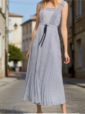 MAEVE Darcy Motiff striped blue and white dress size US 10